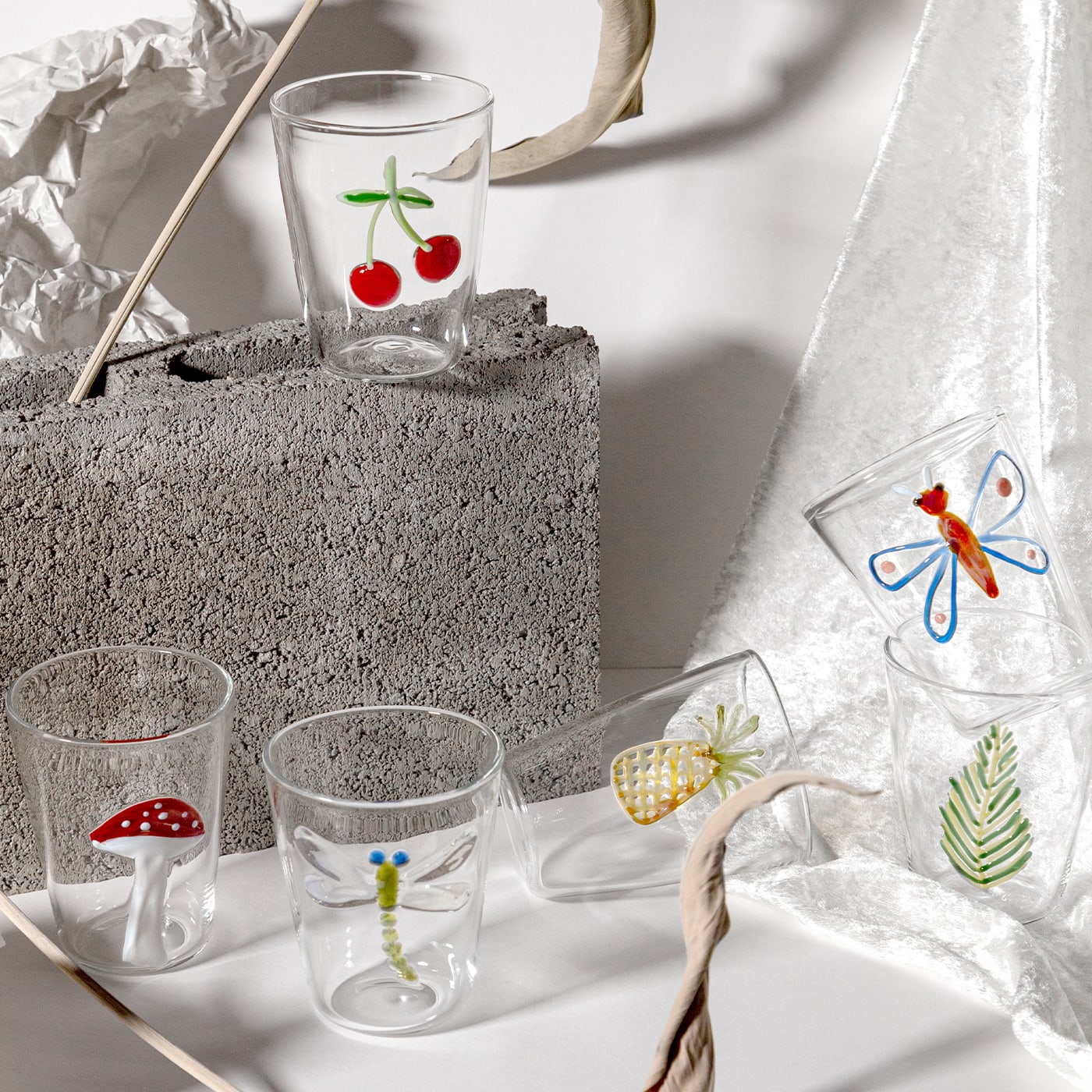 Cabinet de Curiosites Set of 6 Water Glasses #2 - Grand Tour by Vito Nesta