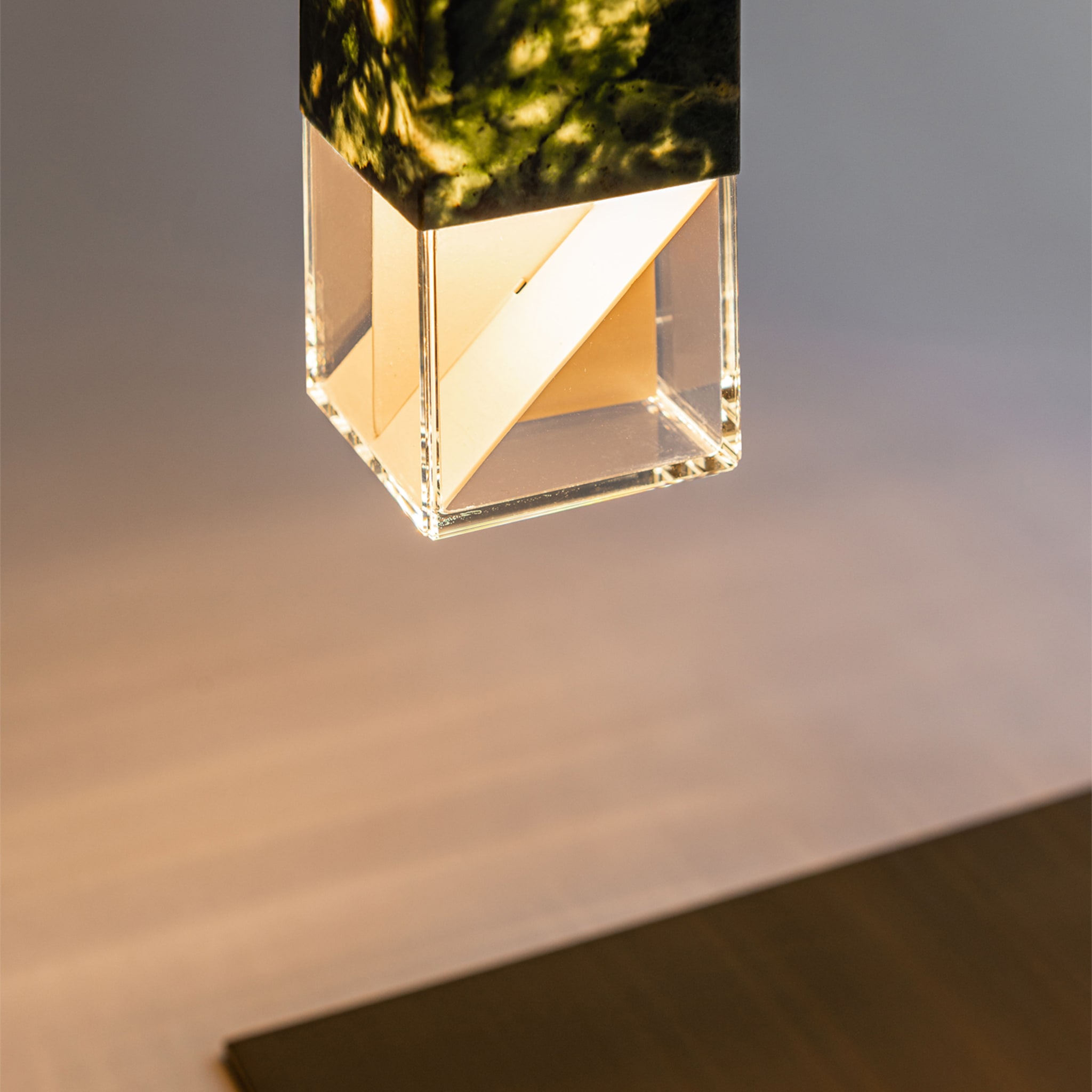 Lamp/Two Green Marble Table Lamp - Alternative view 1