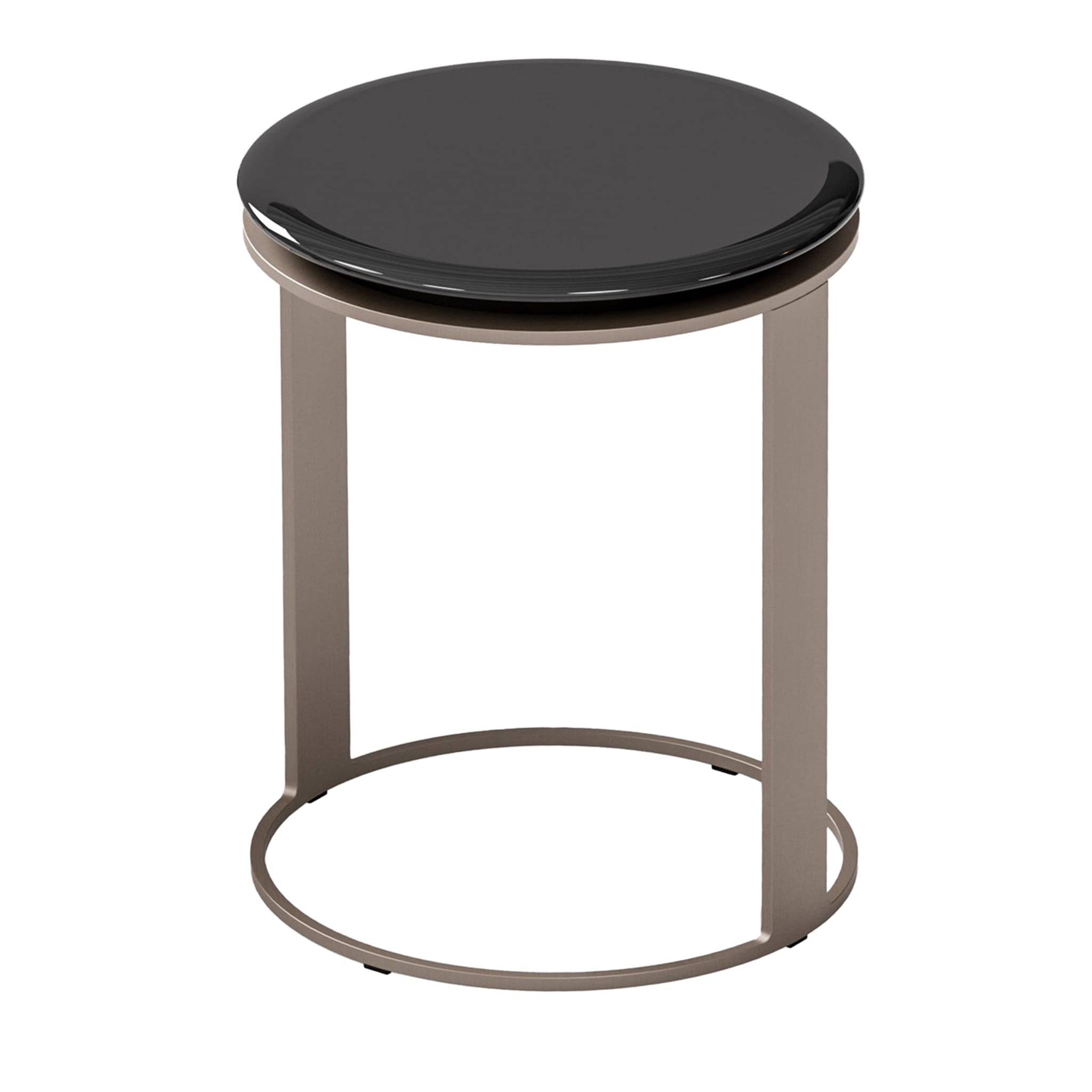Glossy Lacquered Black Side Table - Main view