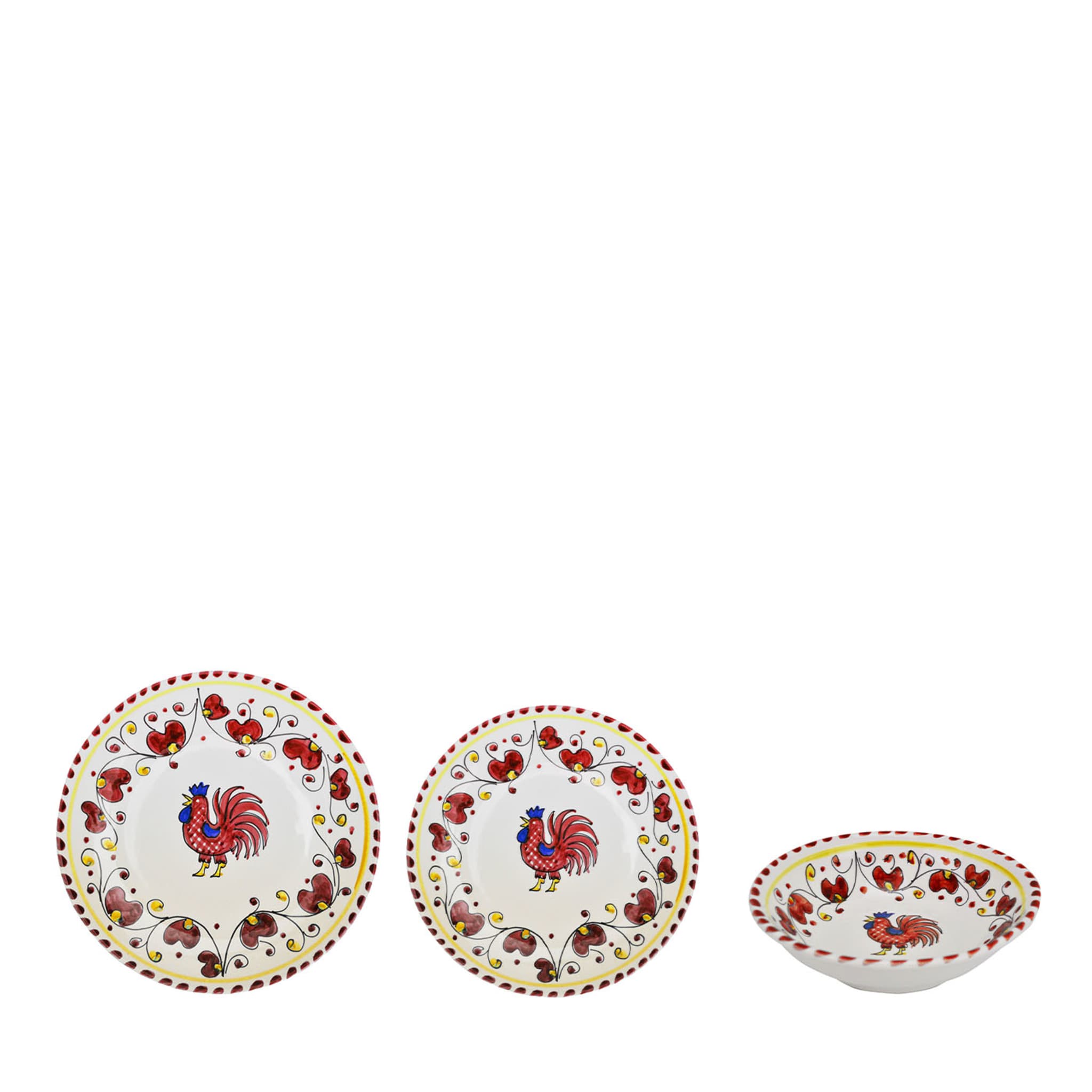 Galletto Red Set of 18 Plates - Main view