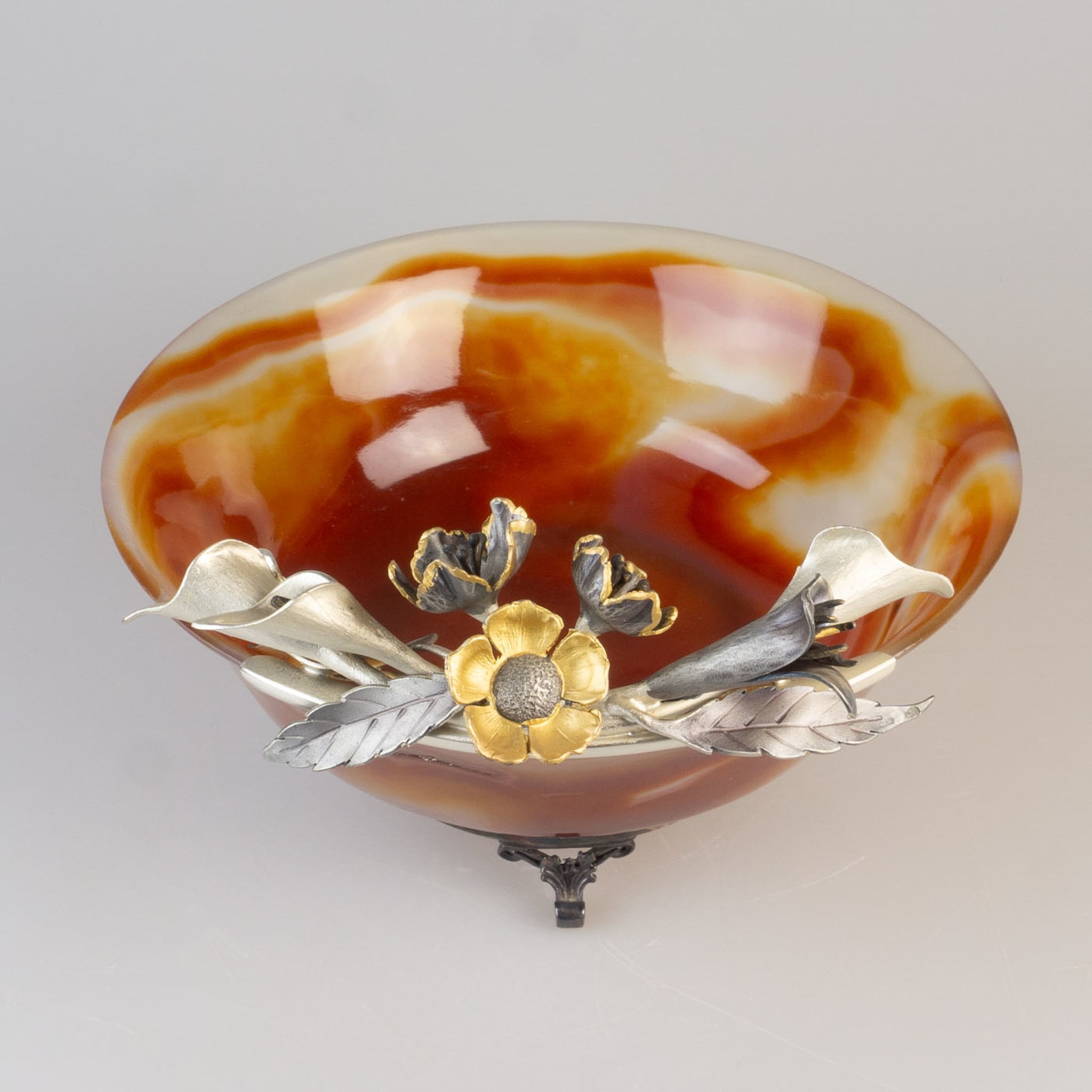 Carnelian Agate and Antique Silver Vide Poches - Alternative view 5