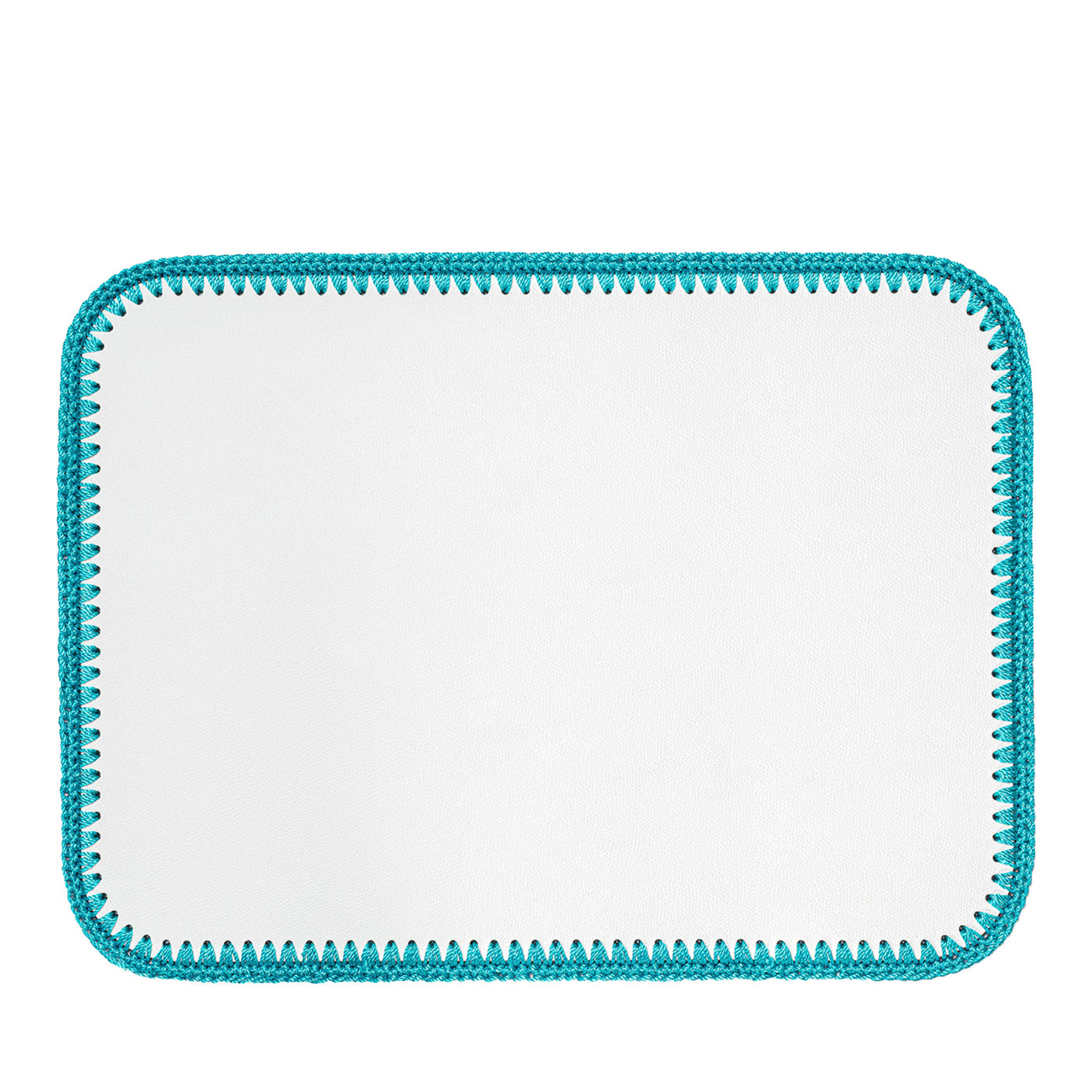 Rochelle Leather & Crochet Placemats Rectangular - Turquoise - Main view