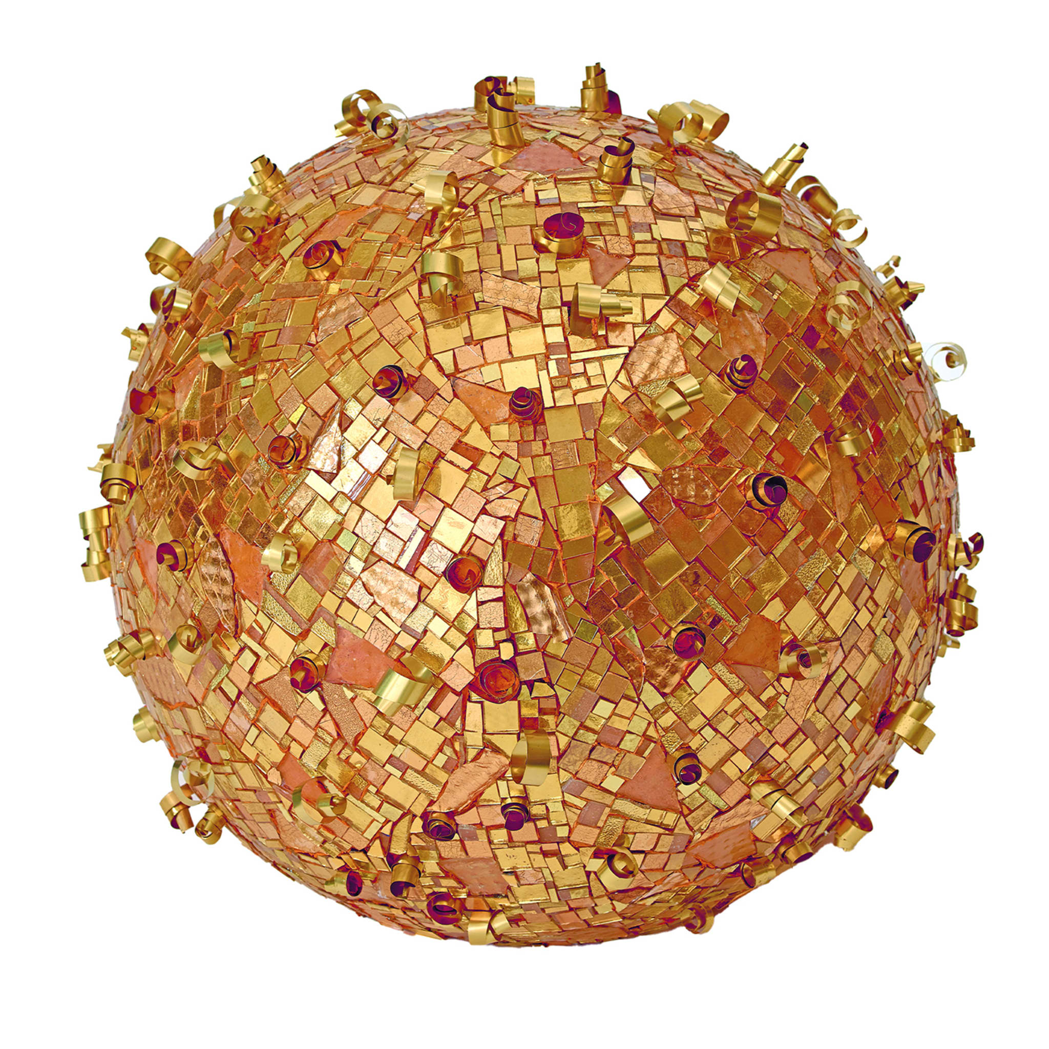 Transizione Escultura esférica de mosaico dorado - Vista principal