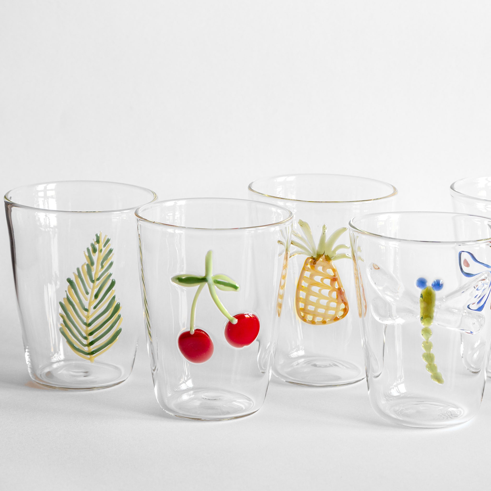 Cabinet De Curiosités Set Of 6 Water Glasses With Natural Elements - Alternative view 2