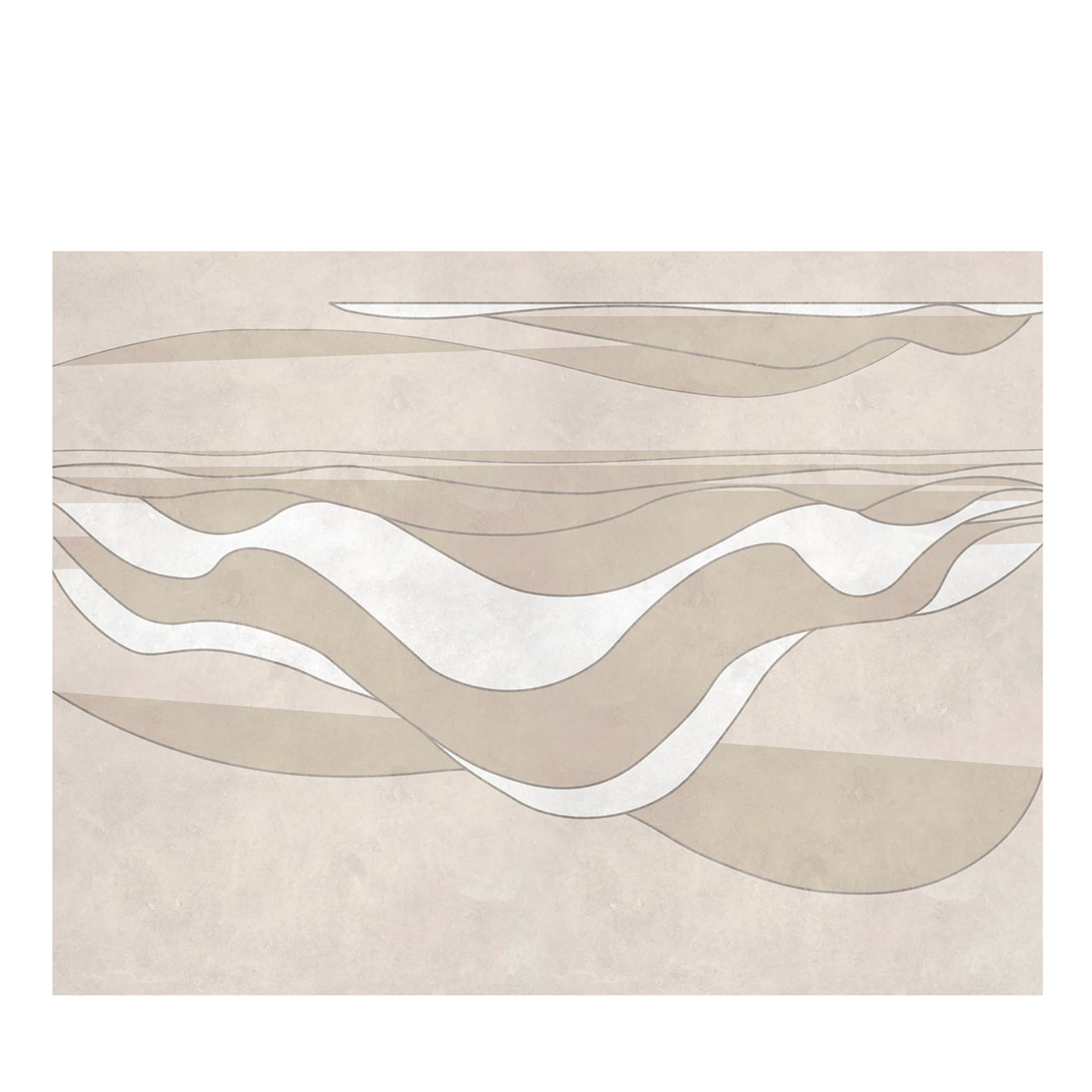 Papier peint beige texturé Deep Wave - Vue principale