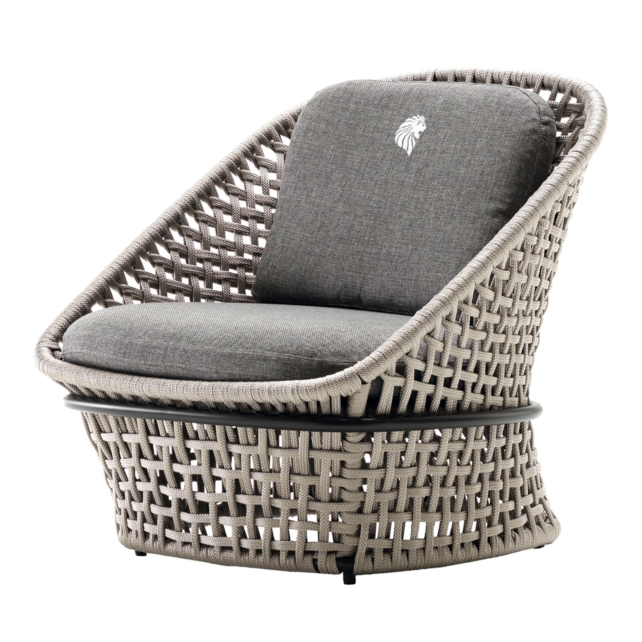 Chaise d'extérieur en tissu gris - Vue principale