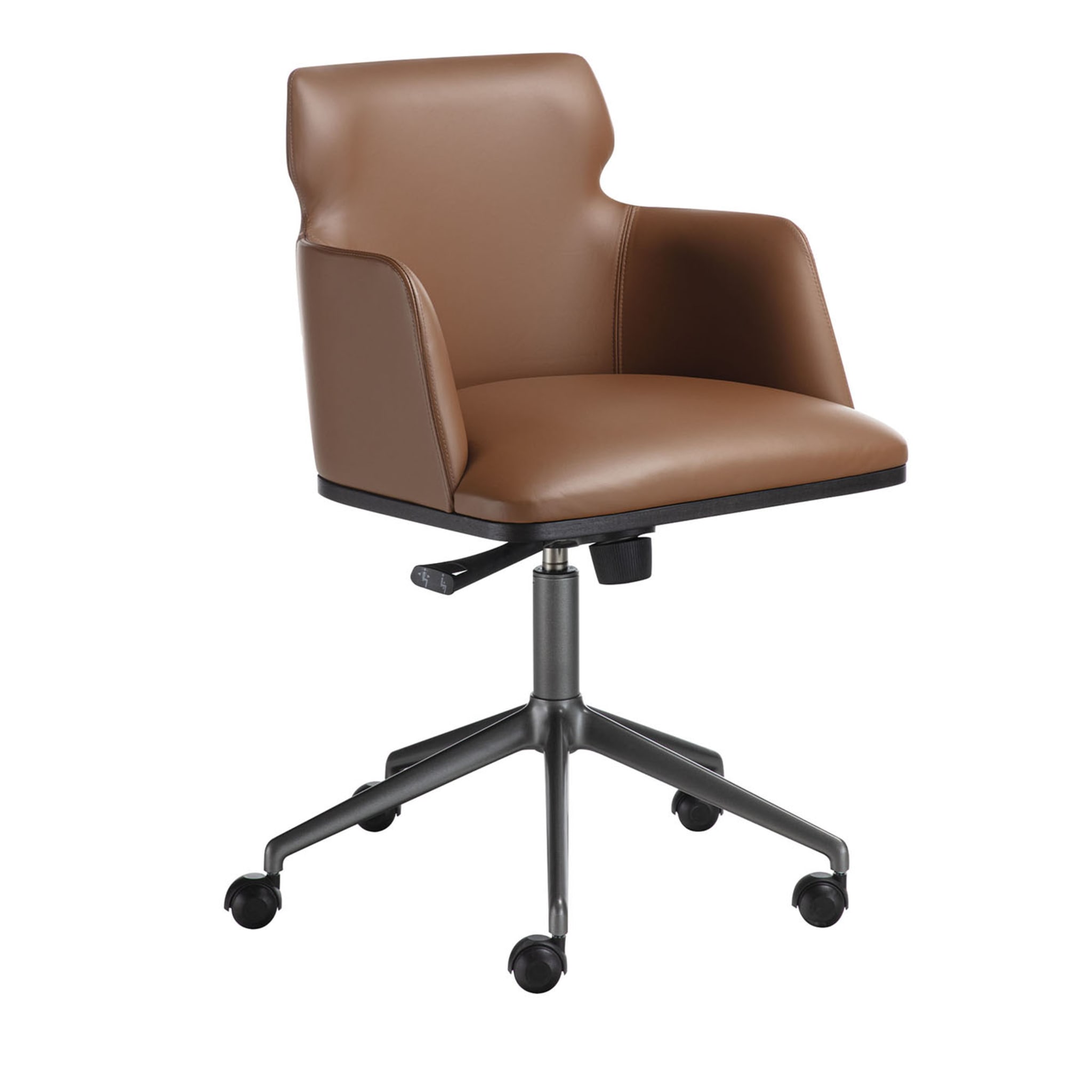 Shape Leather Swivel Chair - Main view