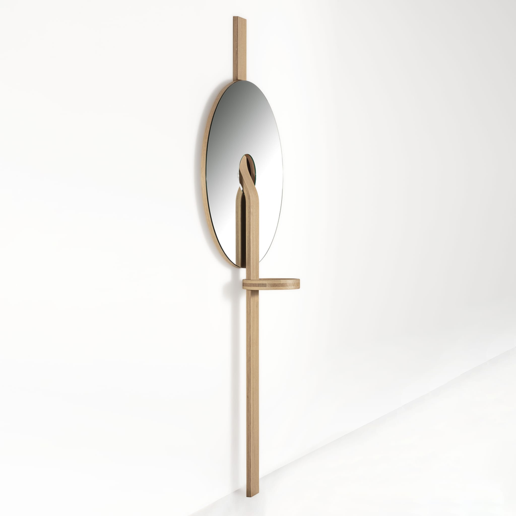 Irpin Disk-Shaped Light-Brown Wall Mirror - Alternative view 4