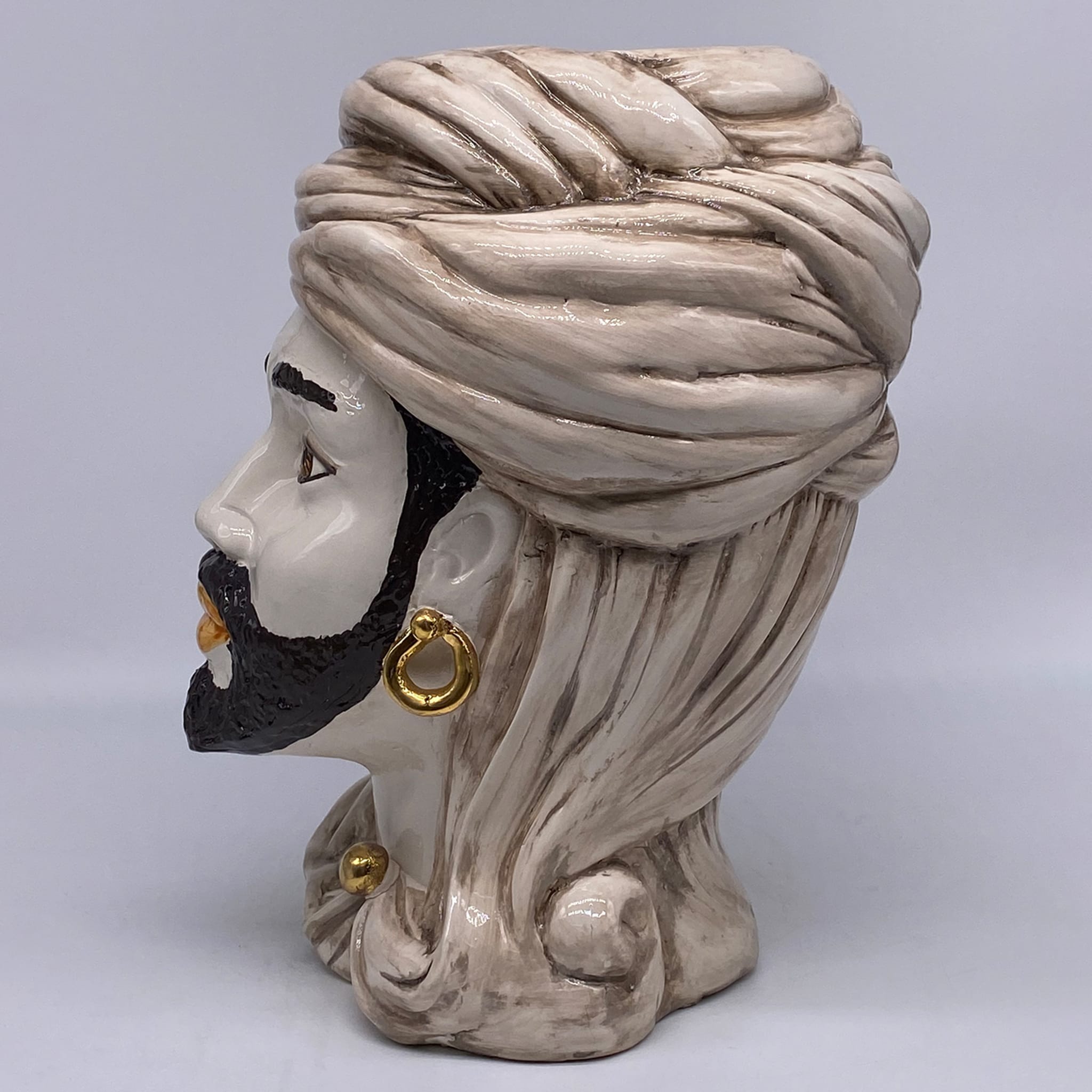Man Beige Gold Anubi Moor's Head Vase - Alternative view 4