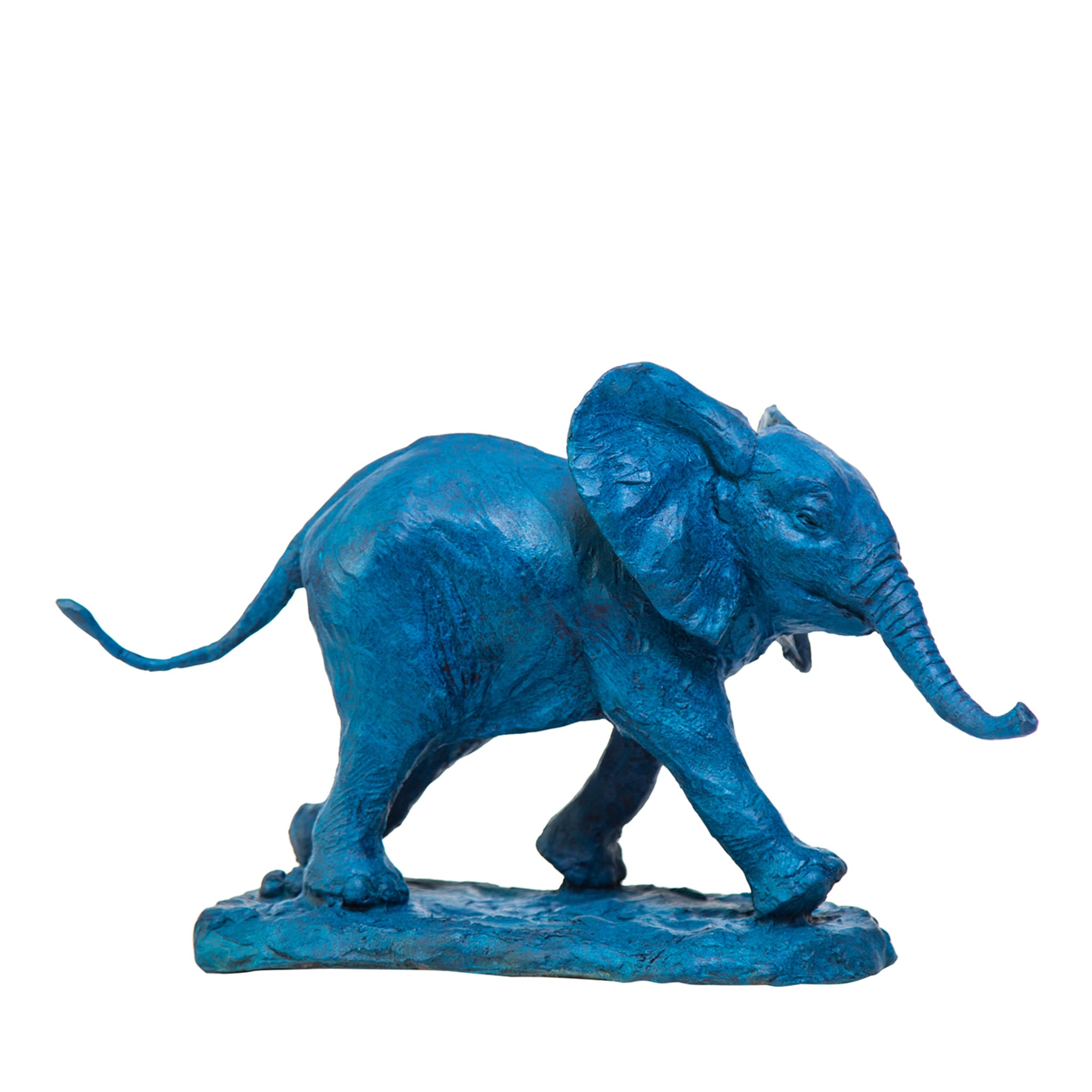 Blue Baby Elephant Sculpture - Main view