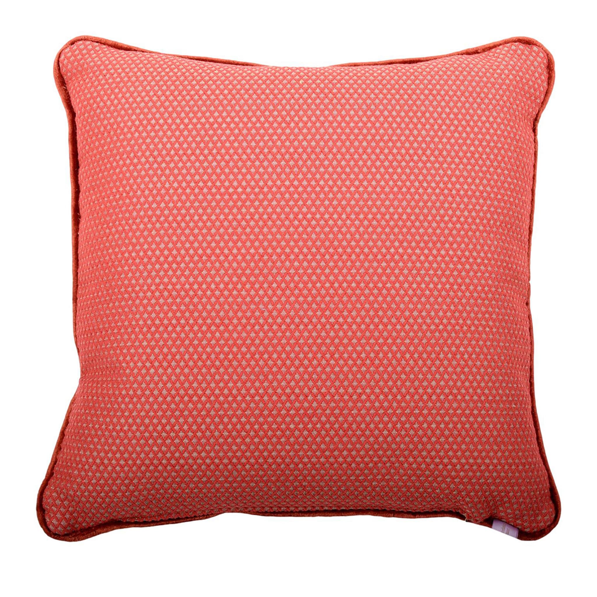 Carrè Cushion in False Unit Jacquard Fabric and Linen Velvet - Main view