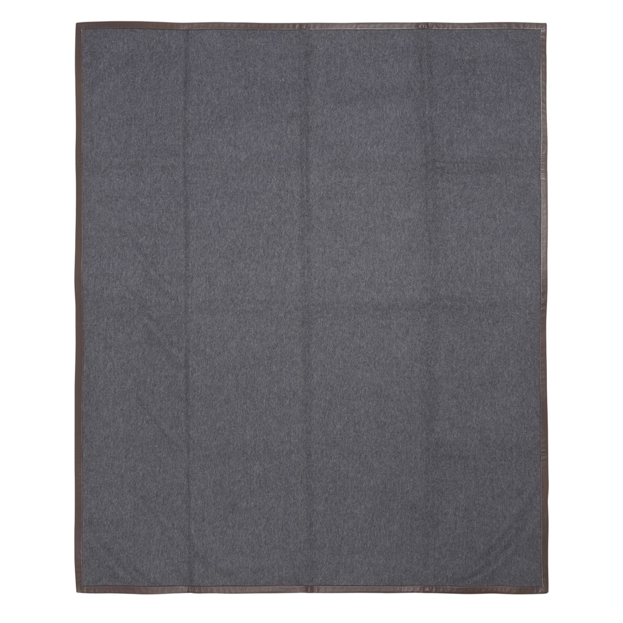 Salon Leather-Hemmed Gray Small Blanket - Alternative view 1