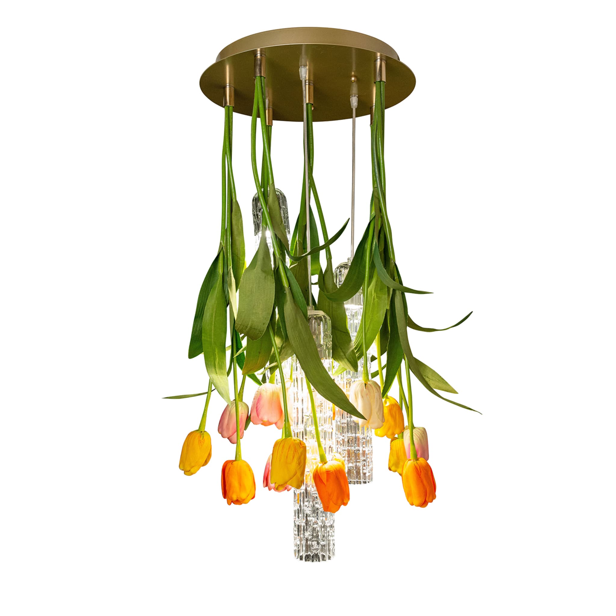 Piccolo lampadario rotondo Flower Power Tulip - Vista principale